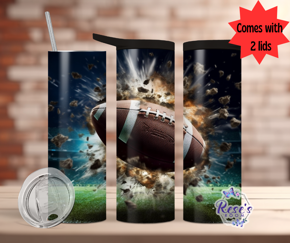 20oz Duo Lid Football Tumbler