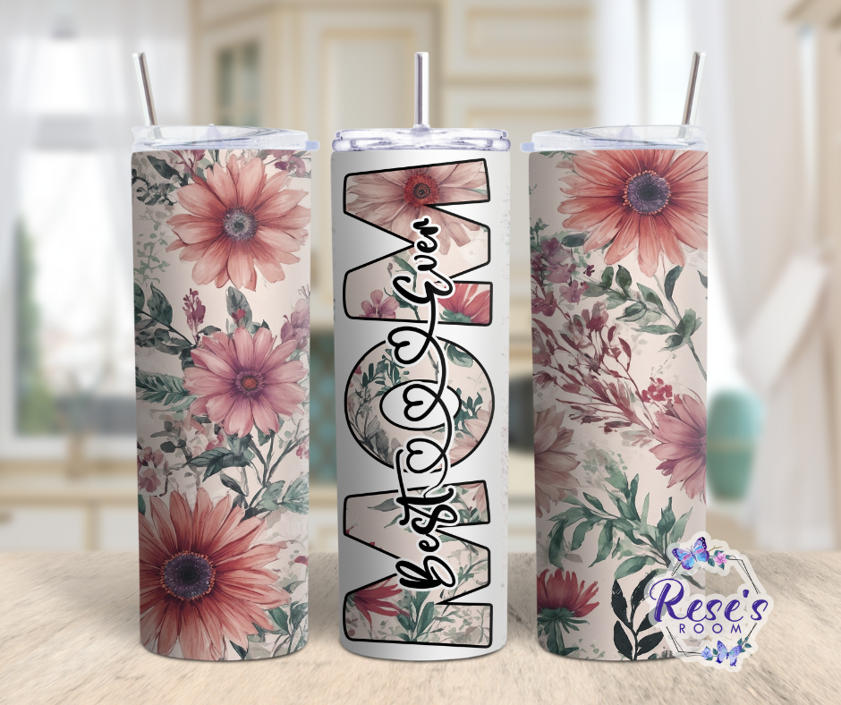 20oz Floral Best Mom Tumbler