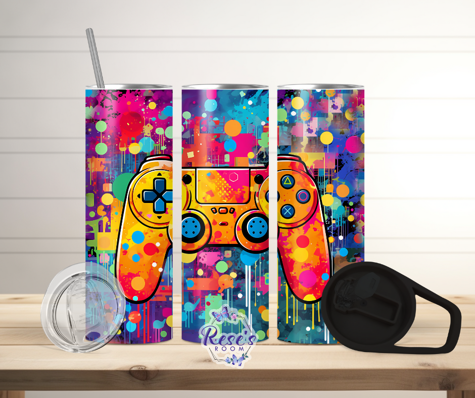 20oz Multicolor Gamer Tumbler Duo Lid